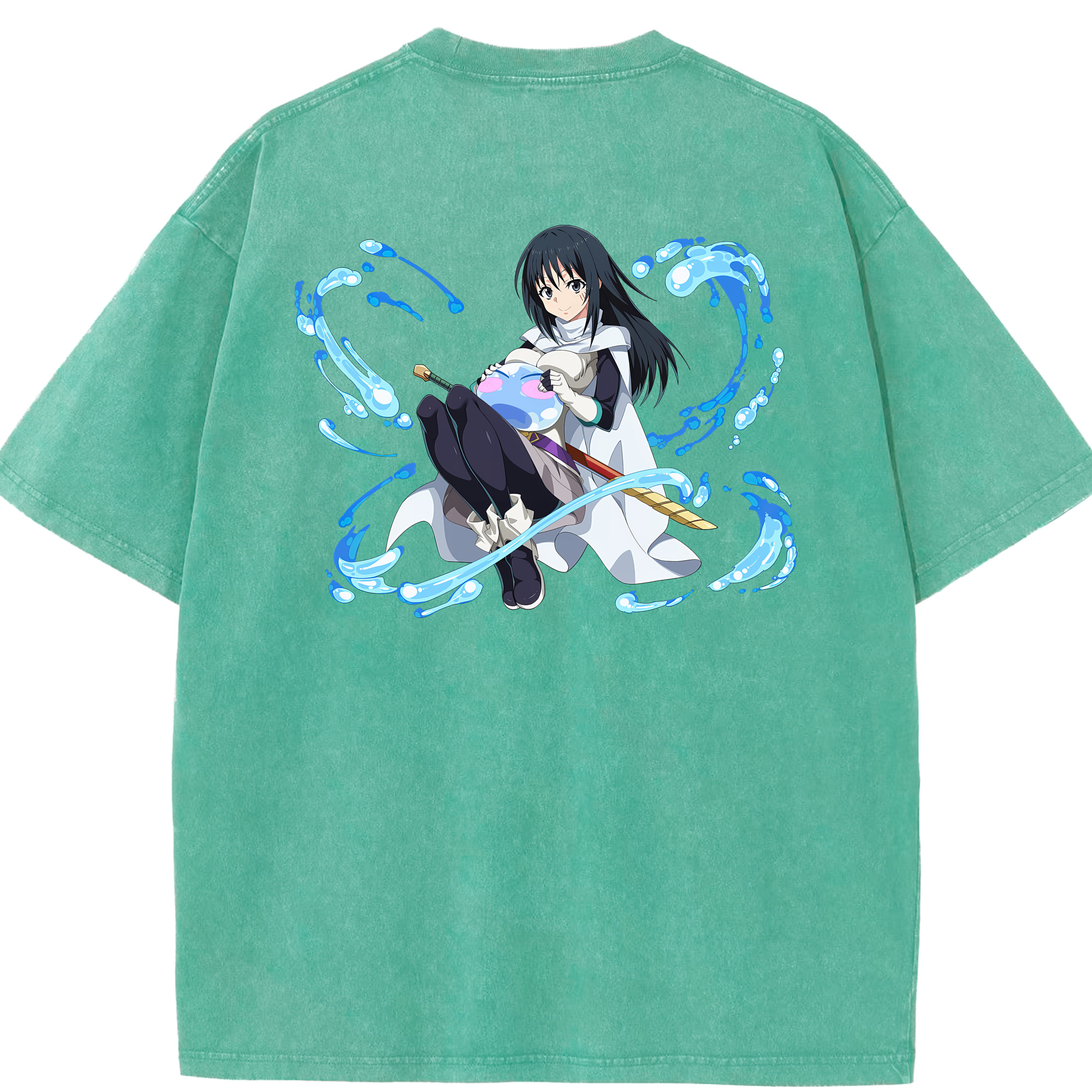 （画像用） 転スラ Regarding Reincarnated to Slime 綿100% ヴィンテージ風 半袖Tシャツ（背面プリント）